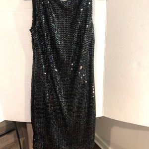 David meister black sequined cocktail dress size8